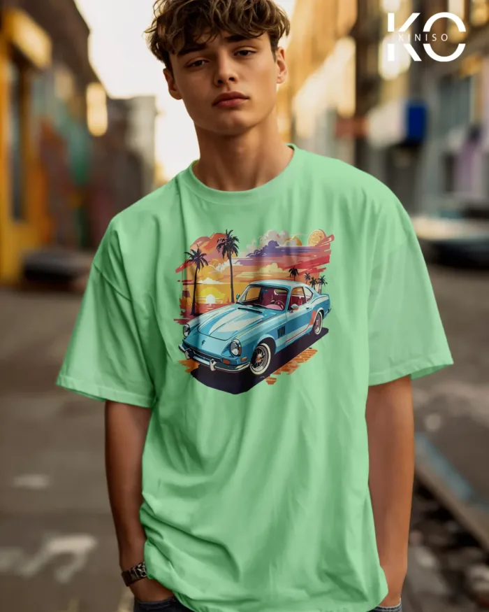 Car Graphic T Shirts for guys with Car with Beautiful Scenery Design Printed - Image 4